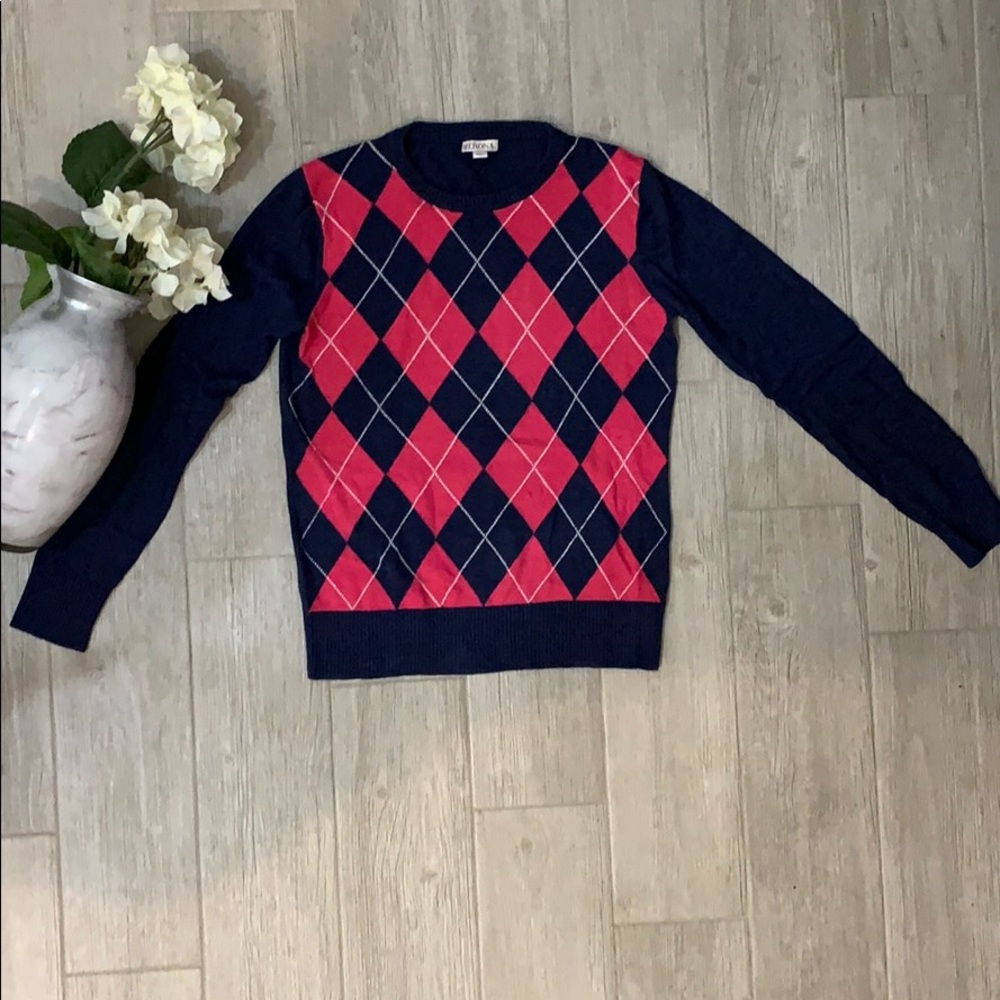 Argyle sweater.